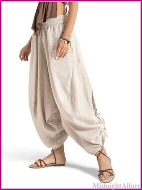 Cotton Harem Pants Relaxed Fit Yoga Beach Trousers